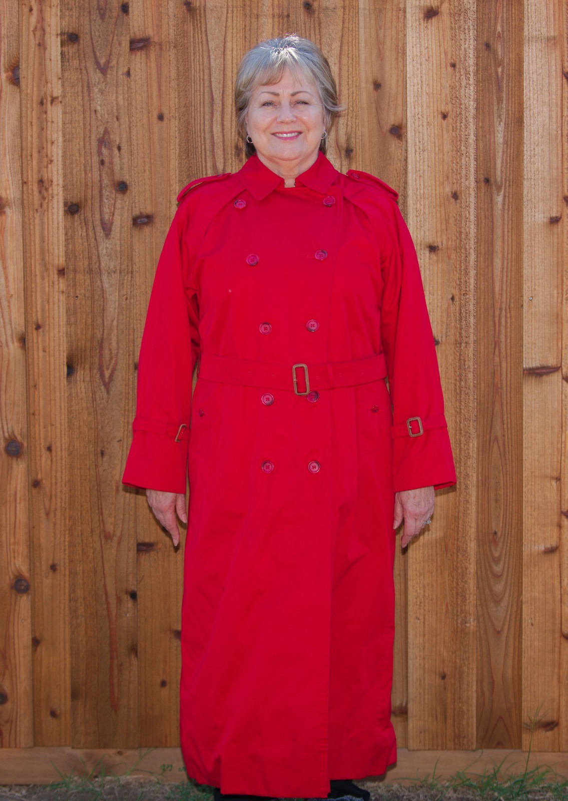 Vintage Burberrys Red Trench Coat Made England Removable Wool Liner Size 14