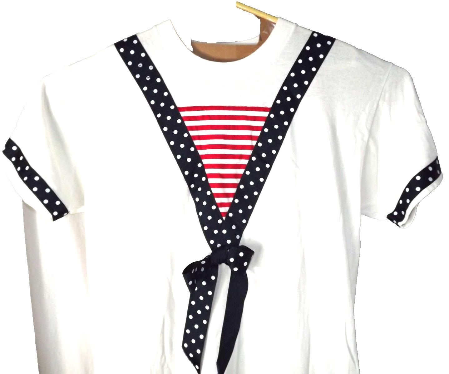 Vintage Stitches & Brushes Womens Patriotic Poka Dot Sailor Look Dress Sz Large