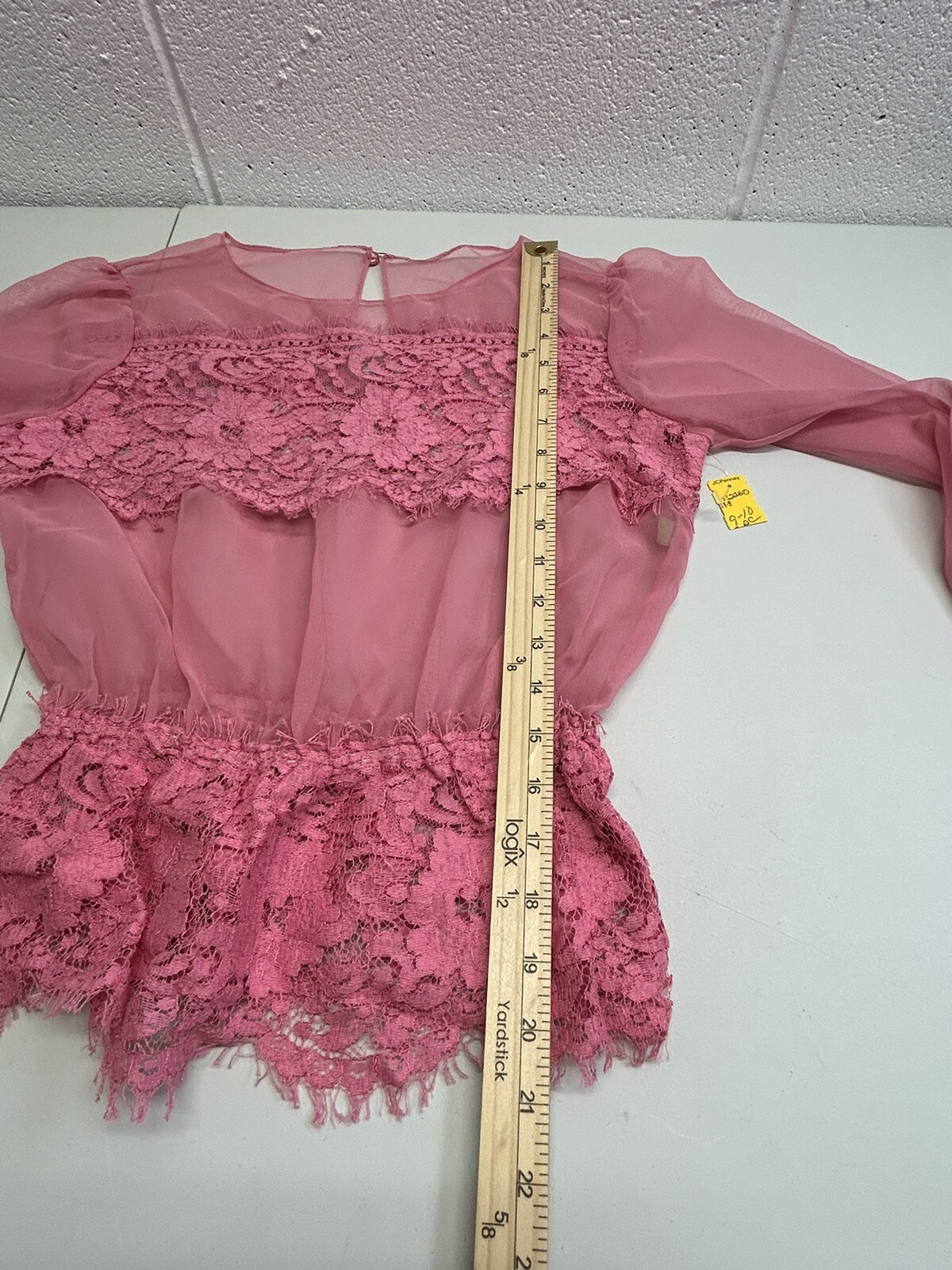VTG Jc Penney Penny Pink 2 Piece Formal Raw Lace Dress Barbie NWT 80s 9/10 C1