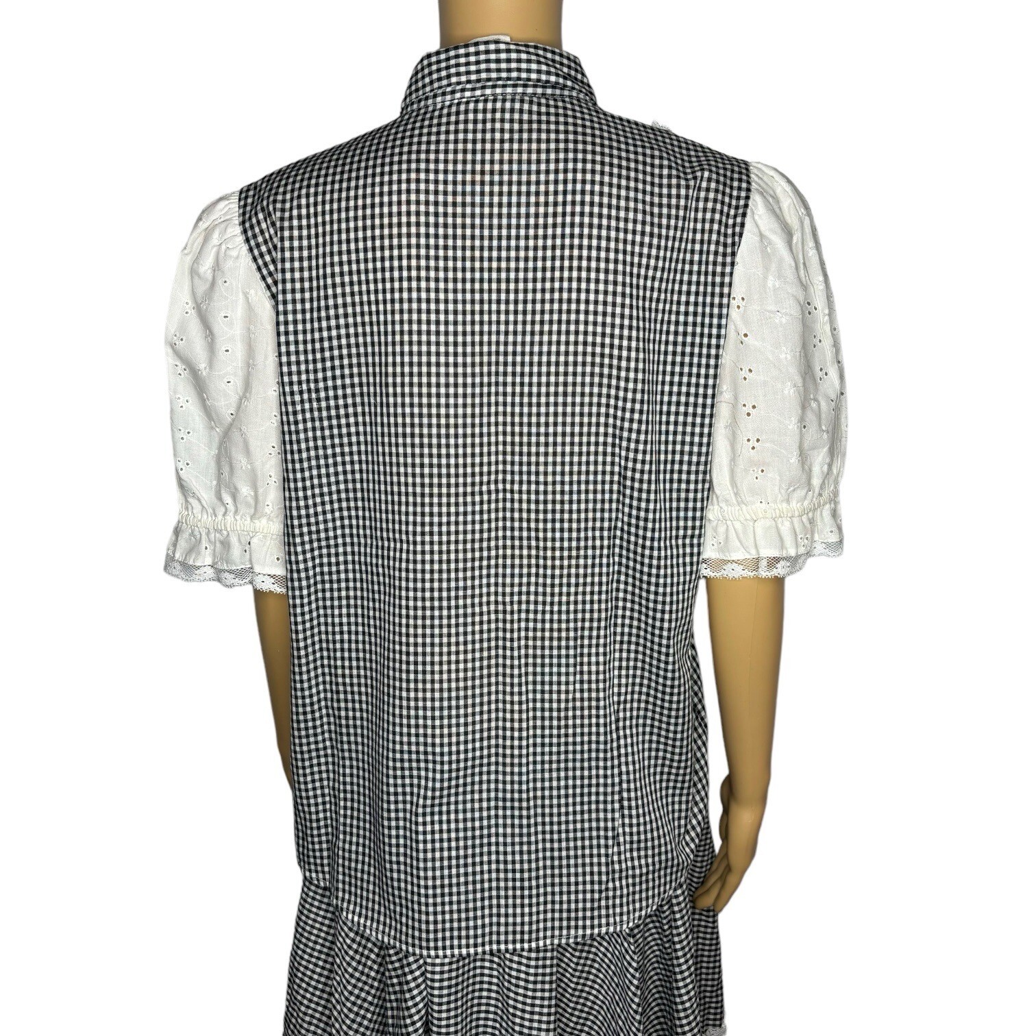 JERI BEE Western Prairie Square Dance Blouse & Skirt Gingham Womens Size M