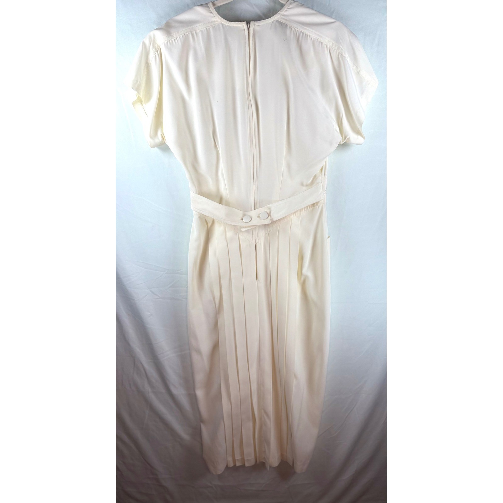 Miss Ashlee California Vintage Cream Soutache Embroidered Midi Dress Size 8