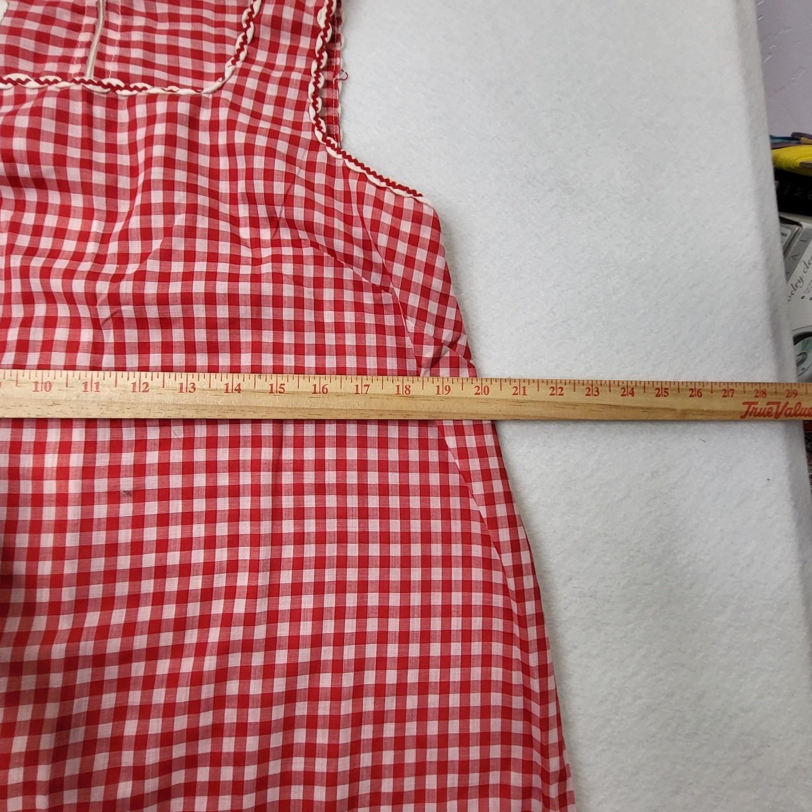 Vintage LOUNGE CRAFT Gingham Red Medium Day Dress Duster Sleevless Union Made