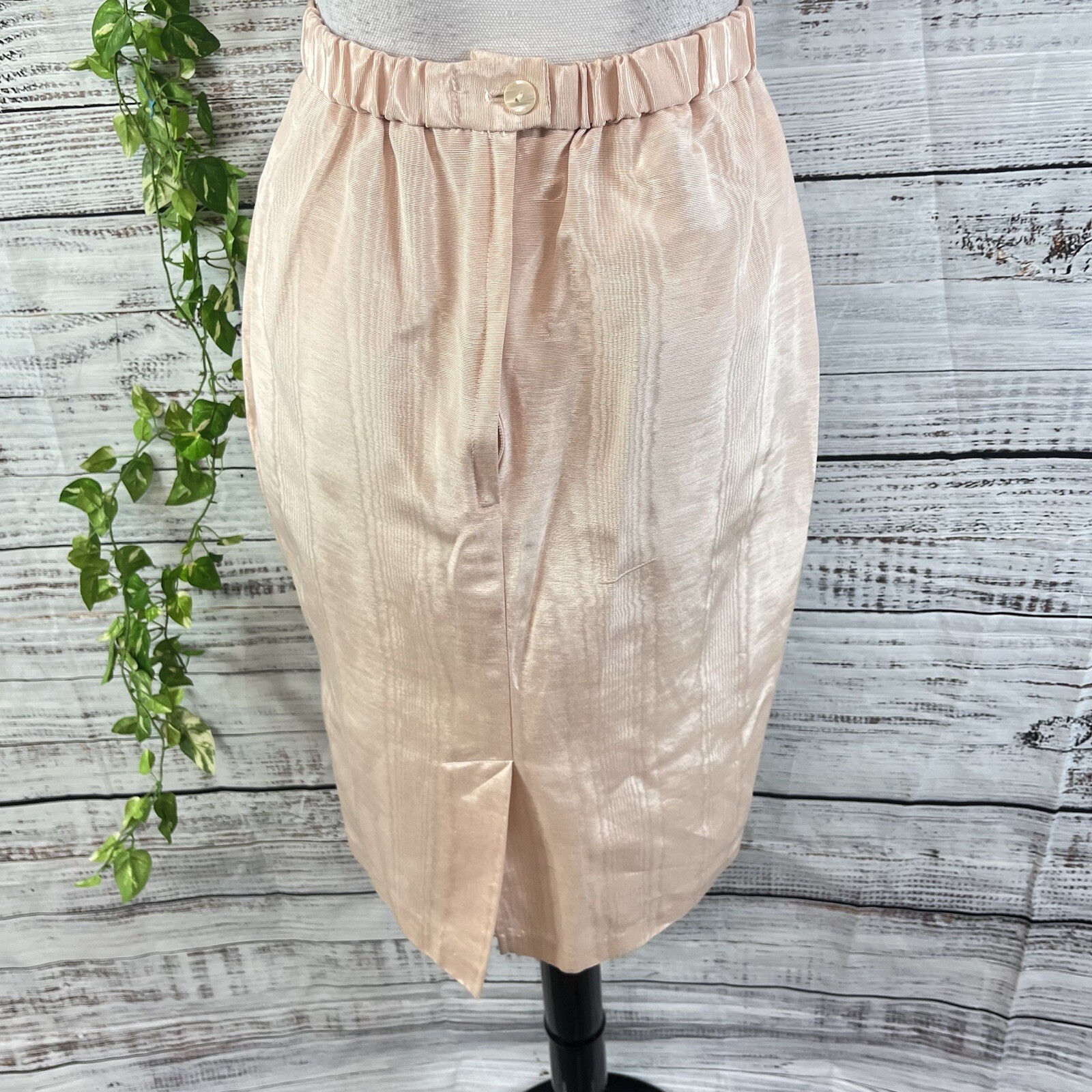 Scott McClintock 80s Vintage Pink Taffeta Lace Skirt Suit Size 8 Wedding Prom