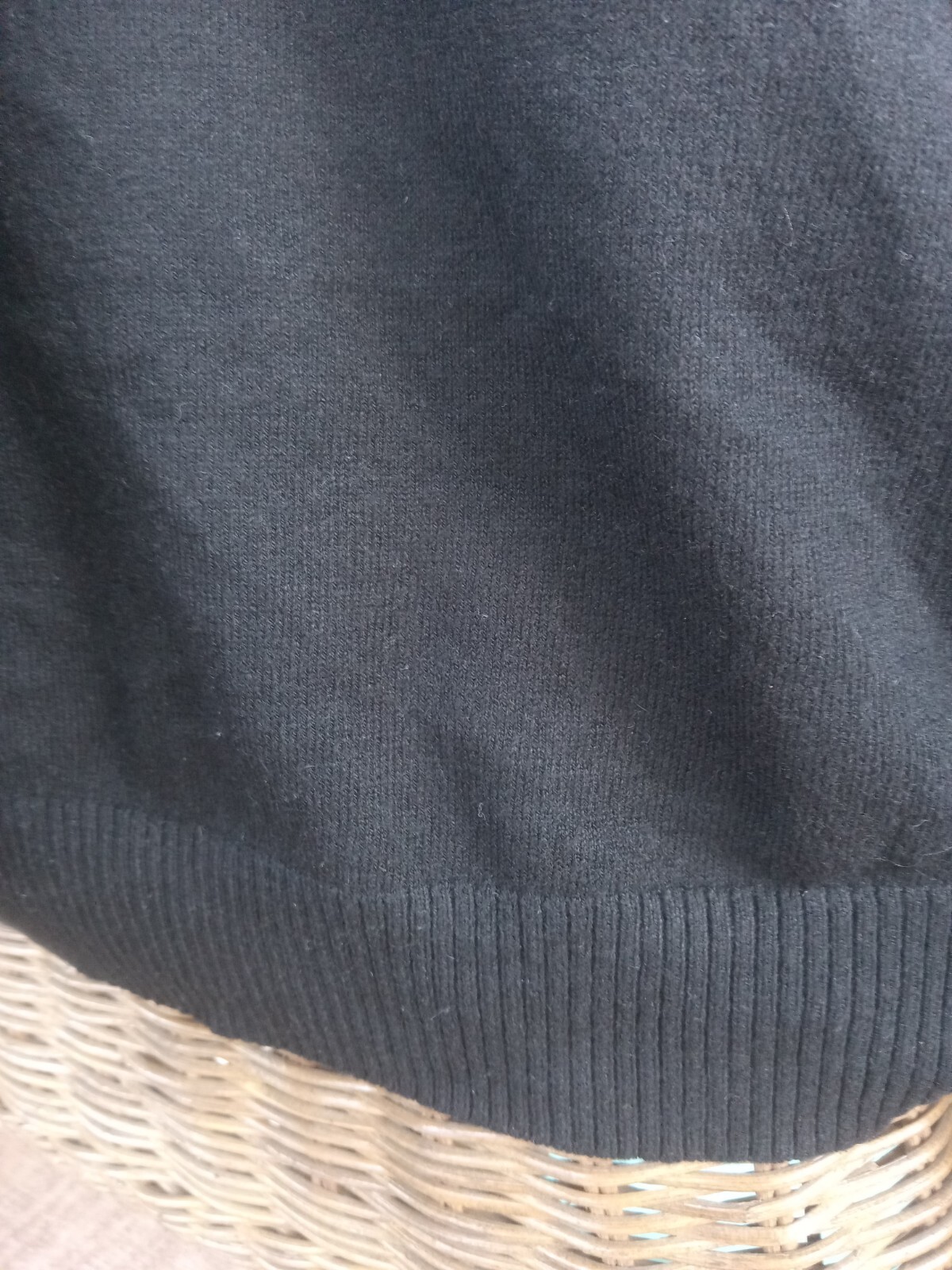 Vintage Black Silk/cashmere Long Sleeve Sweater, Medium, With Satin Detail