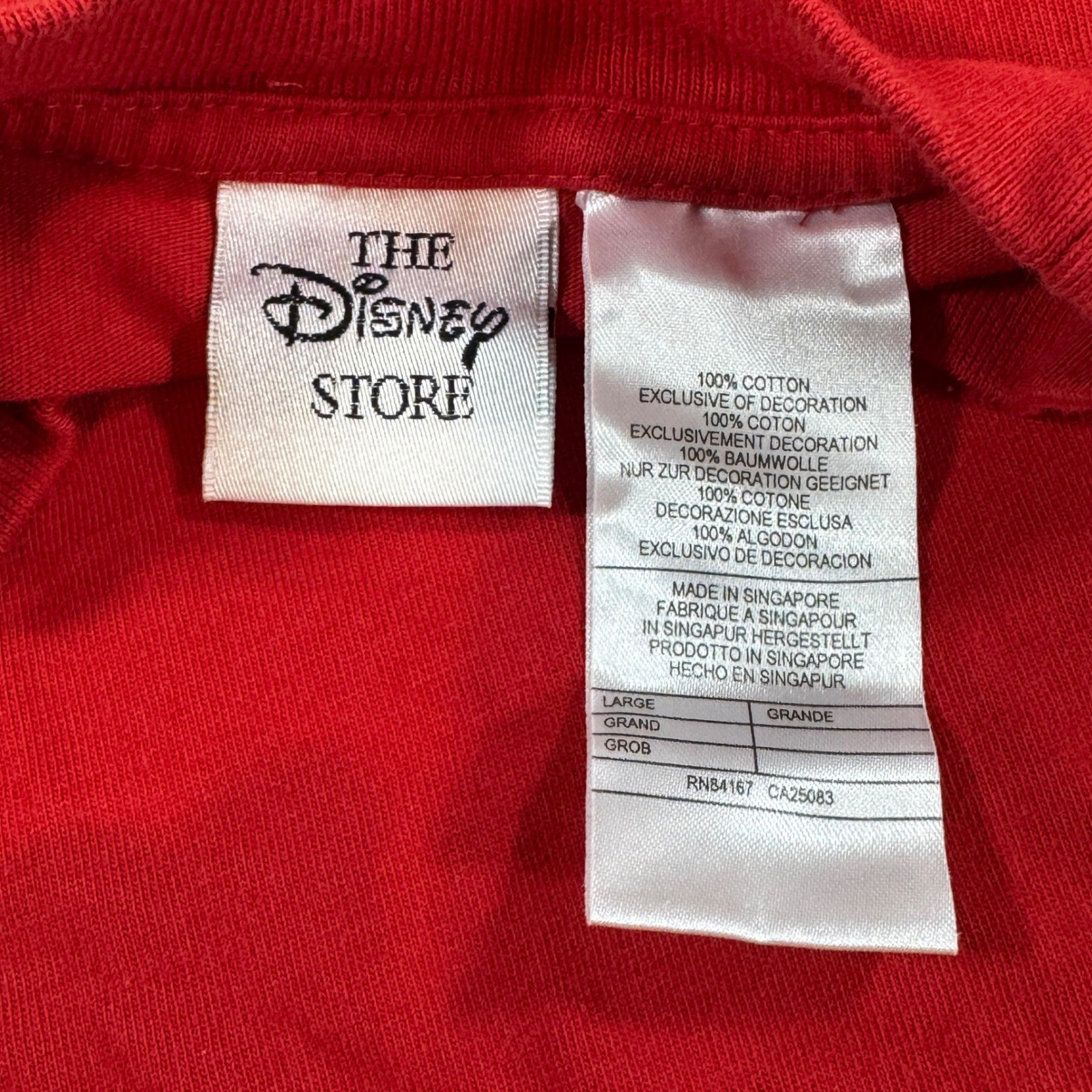 Vintage Disney Store Mickey Minnie Denim Jumper Dress Red Shirt Set L/XL Boho