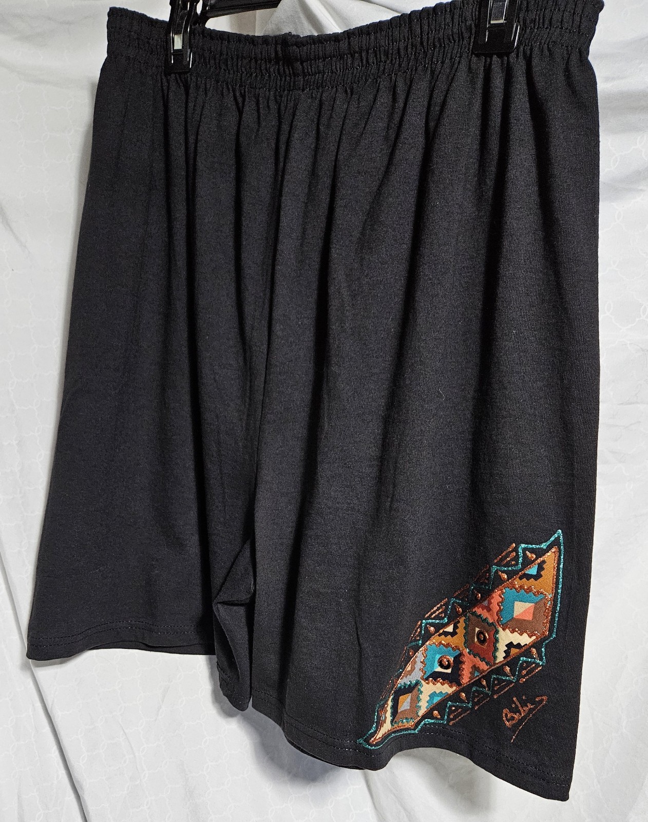 Vintage Womens Southwestern Mosaic Design Single Stitch T-Shirt & Shorts Outfit