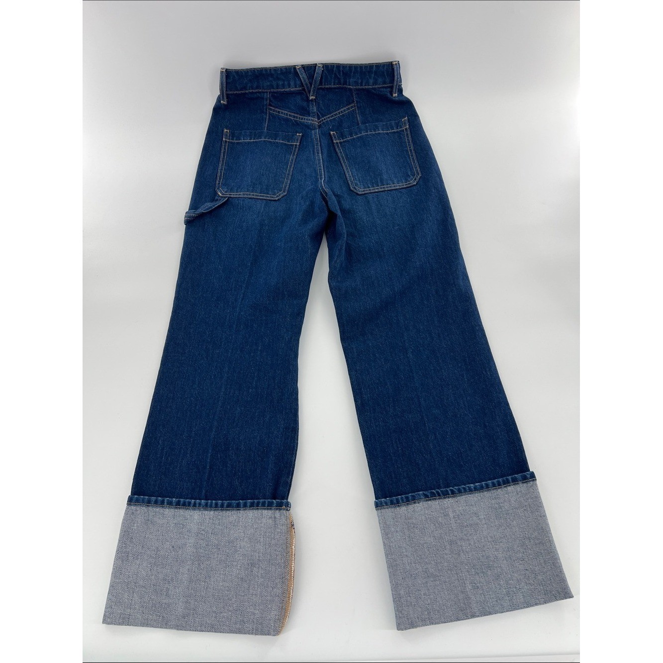 Veronica Beard Dylan High-Rise Straight Cuffed Jeans Chic Classic Staple Capsule