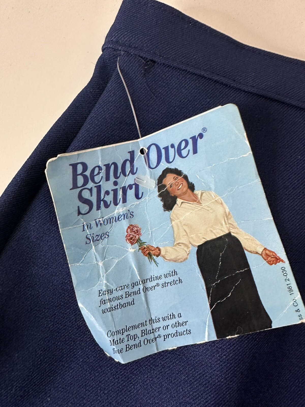 Vintage Levis Bend Over Blue Skirt Size 38 WPL 423 Made In USA