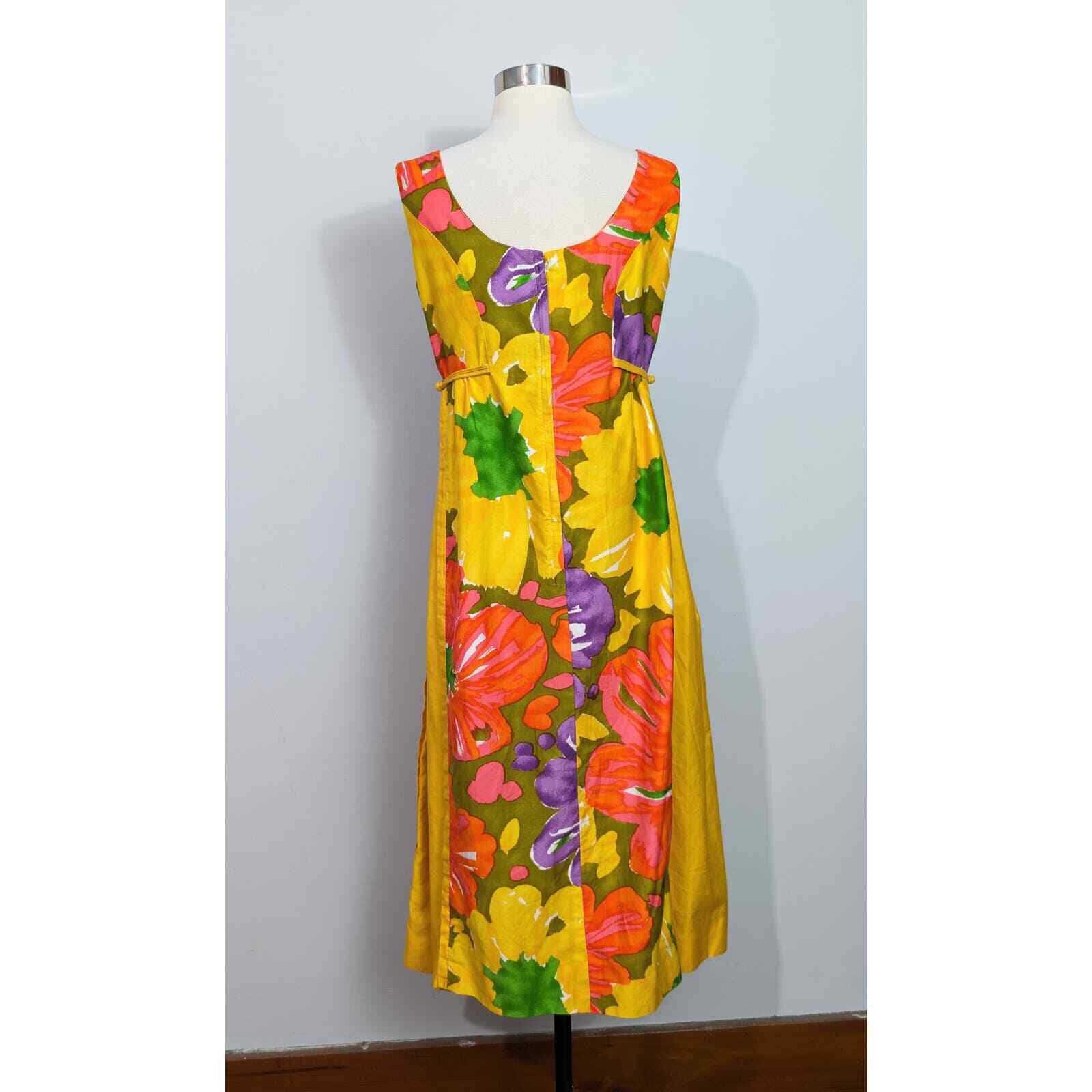Kalama Fashions Honolulu Yellow Floral Maxi Dress