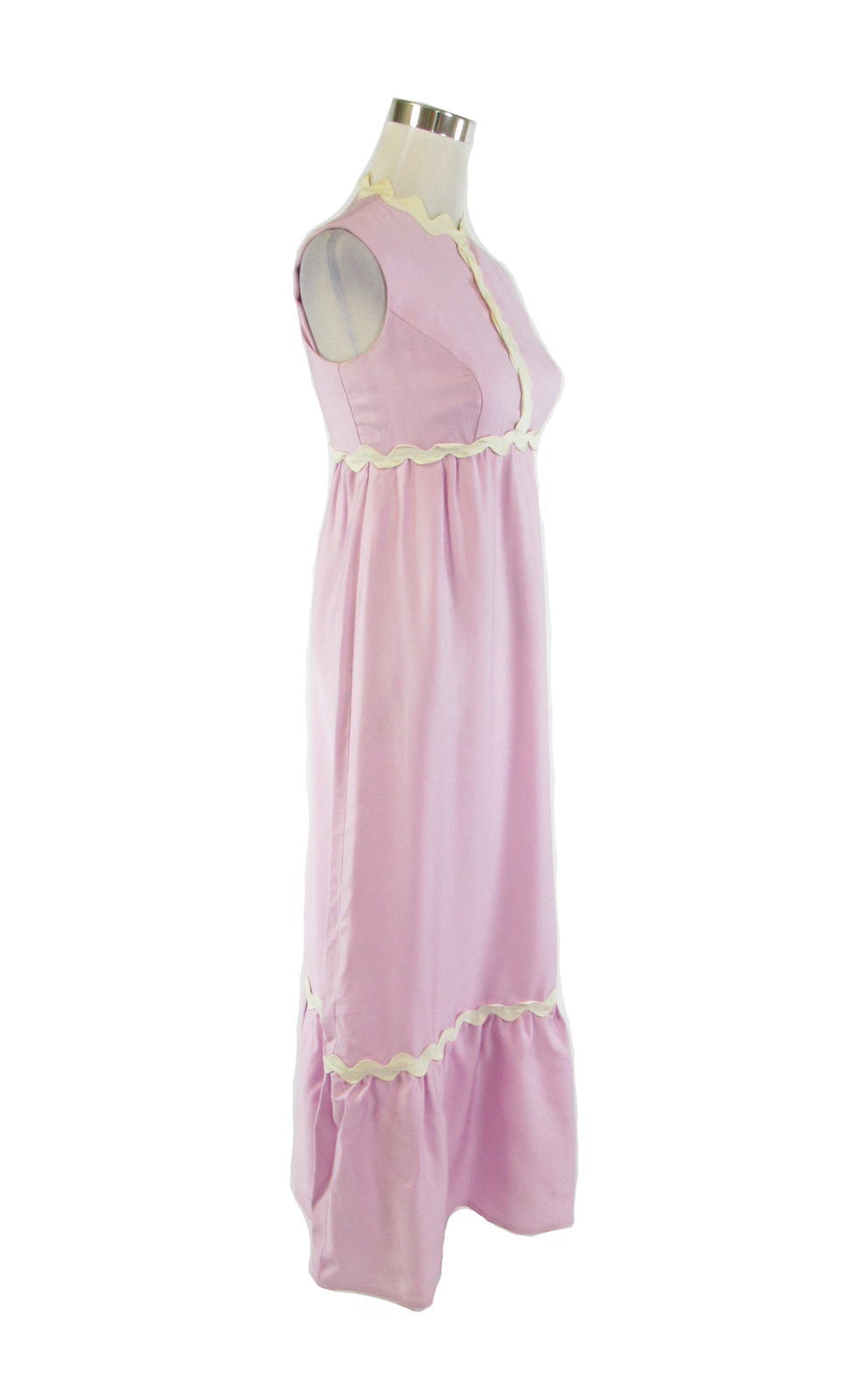 Light purple ivory cotton blend sleeveless vintage maxi dress S