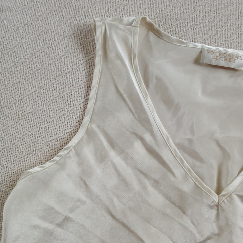 victorias secret gold label vintage satin tank top medium silky neutral y2k