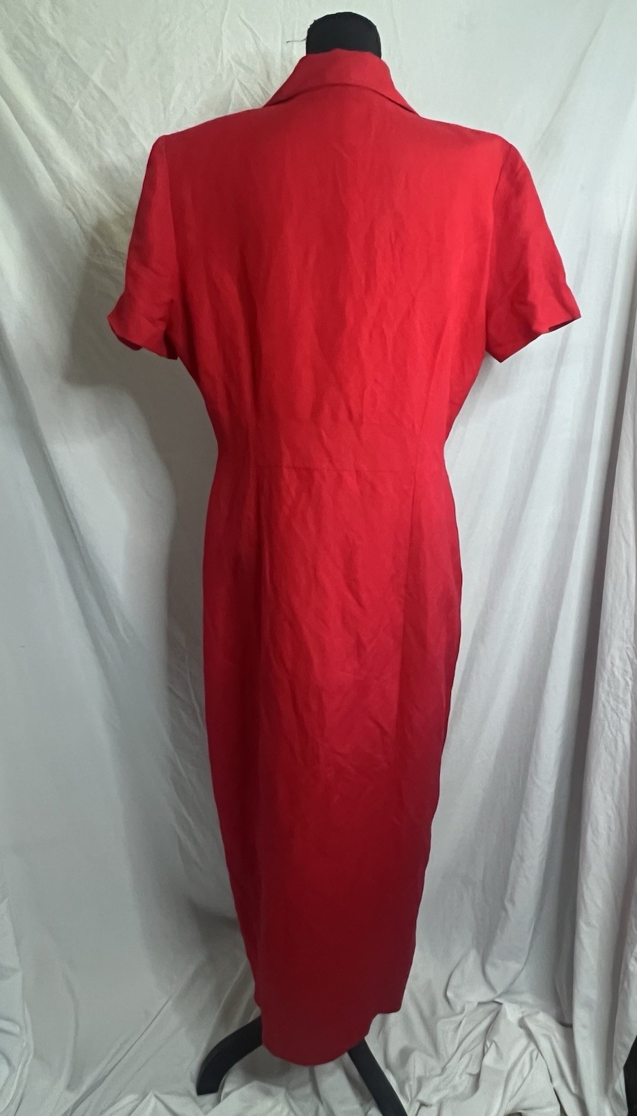 Iconic 90s Vintage Positive Attitude Button Front Shirt Dress Linen/Rayon Sz 14