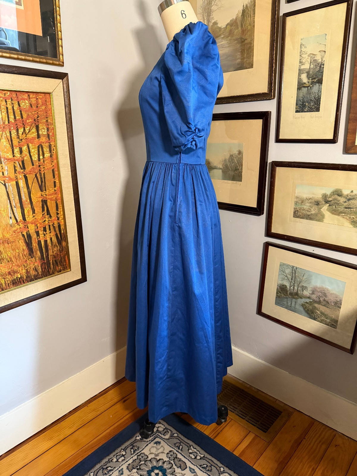 Vintage 80s Laura Ashley blue dress US10