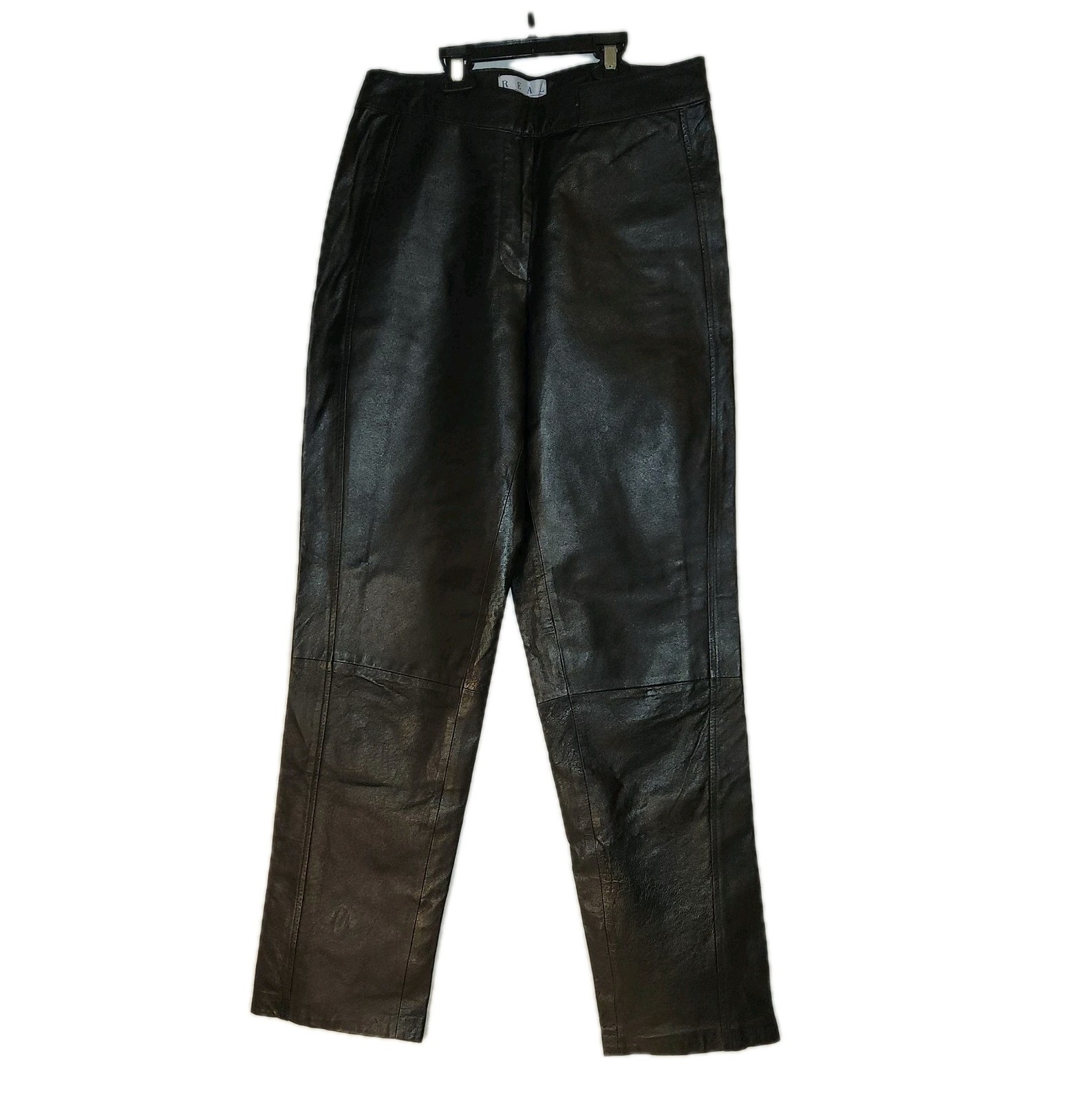 Vintage 90s Genuine Leather Womens Pants Real Comfort Size 8 High Rise Straight