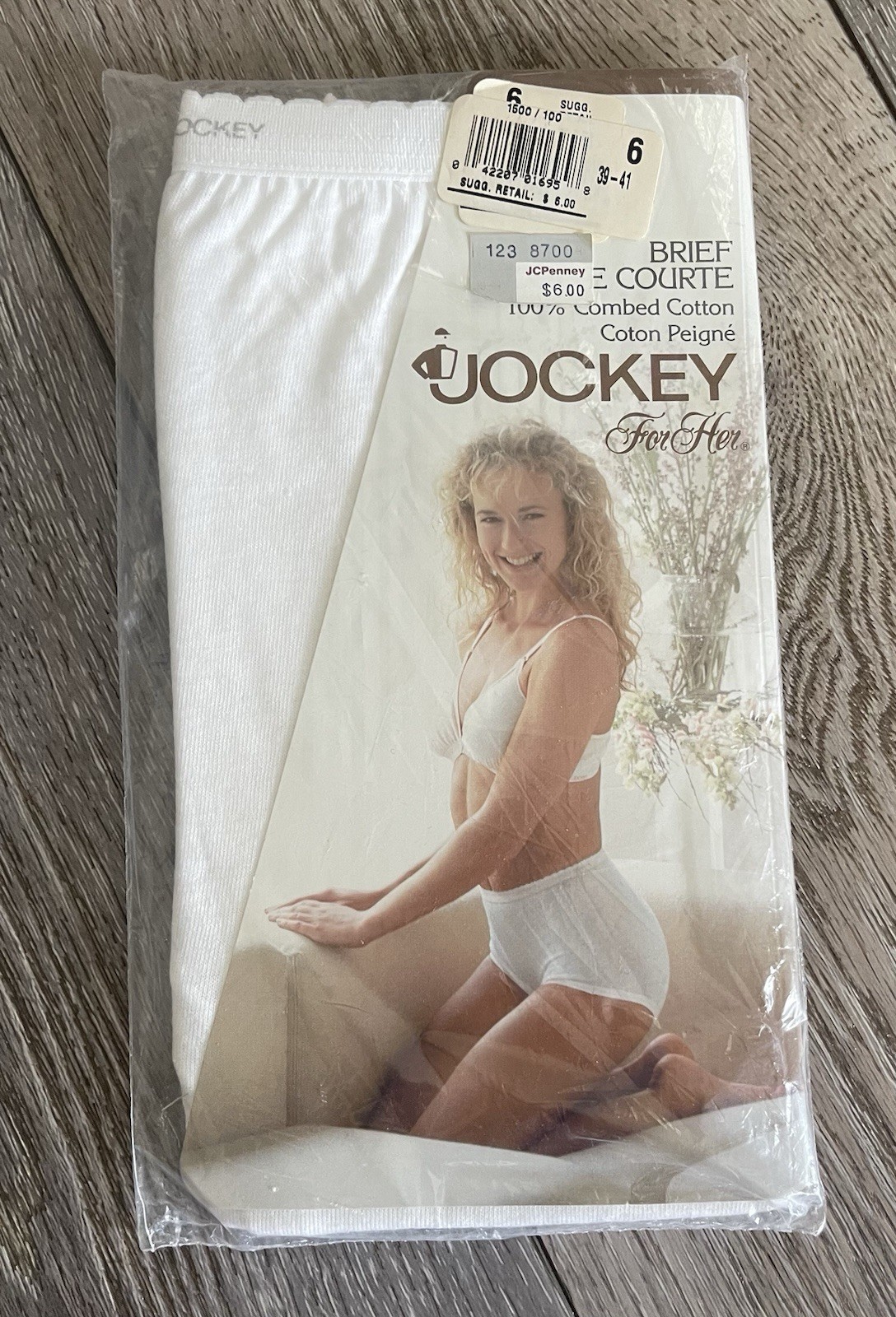 NIP Vtg Jockey For Her 100% Combed Cotton White Culotte Courte Brief Panty Sz 6