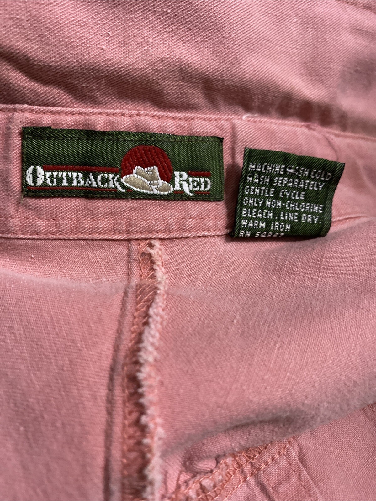 VTG 80s Outback Red-The LTD Wom S Button Down Ruched Shirt-Jacket Pigment Dyed