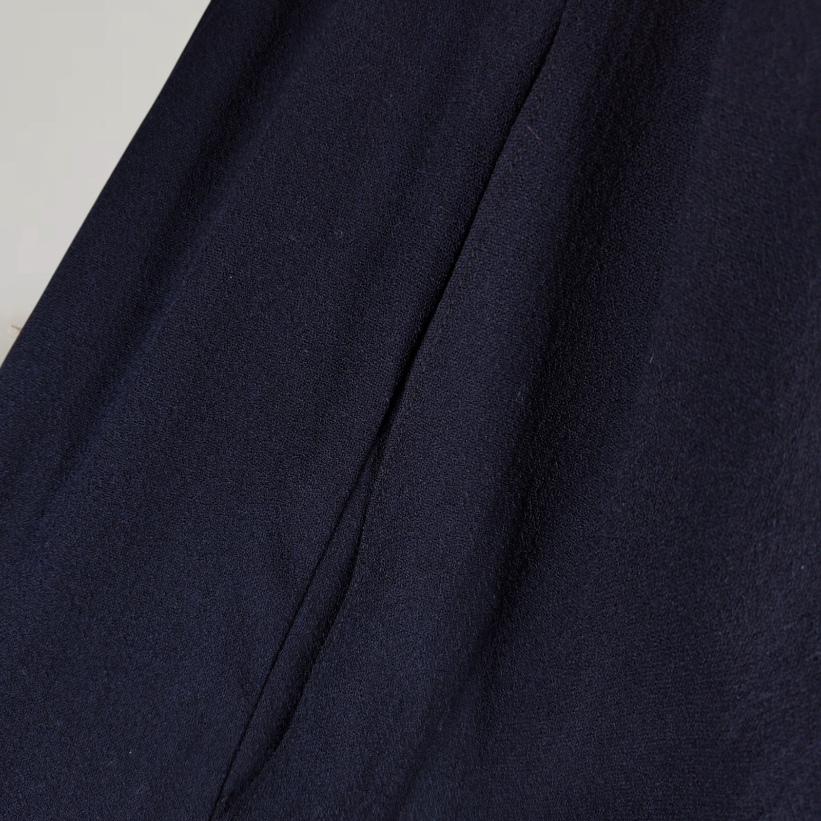 Vintage 1940s Midnight Blue Wool Crepe Gothic Cape Cloak Arm Slits Dark Academia