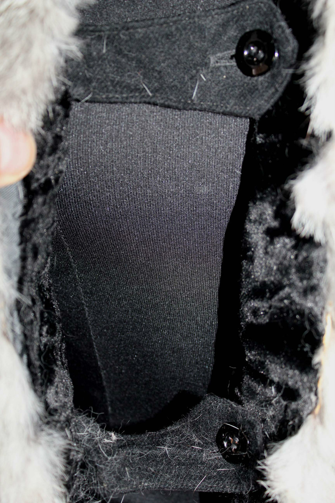 FRENCH VINTAGE 1920’S BLACK VELVET CRUSHED RABBIT FUR TRIMMED JACKET SIZE 40-42