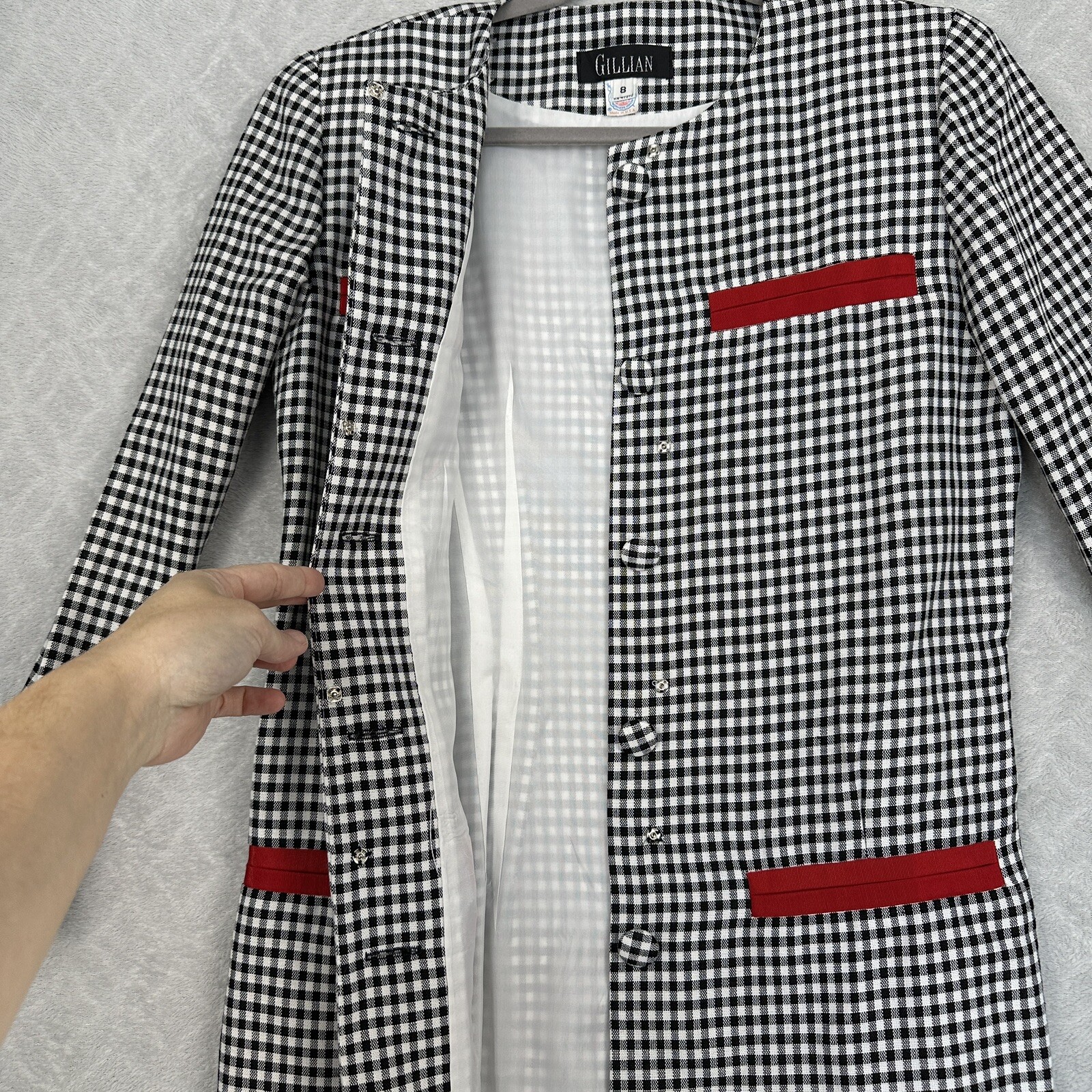 Vtg Gillian Dress 8 Gingham Sheath USA ILGWU Union 80s 90s Career Office Retro