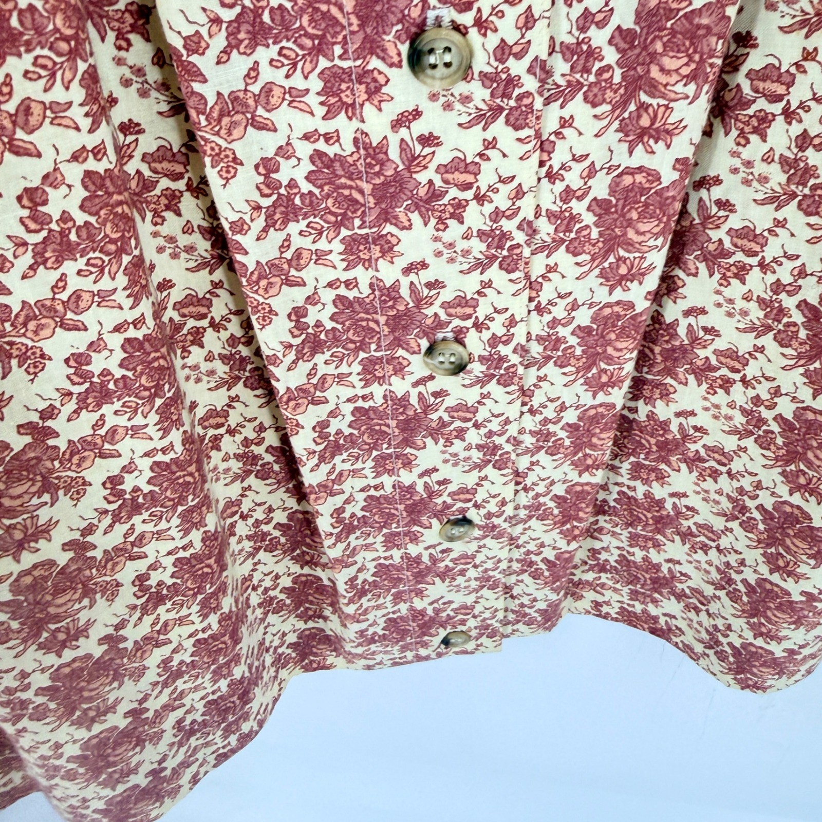 Vintage Young Traditions Floral Skirt Size 4 Cream Mauve Cottage Boho Romantic