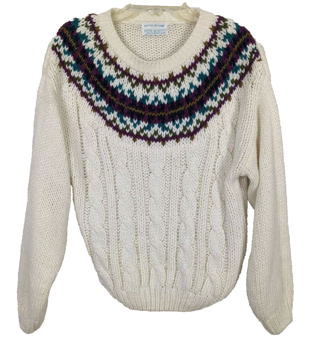 Vintage Jamie Scott knitted by hand women sweater S/M