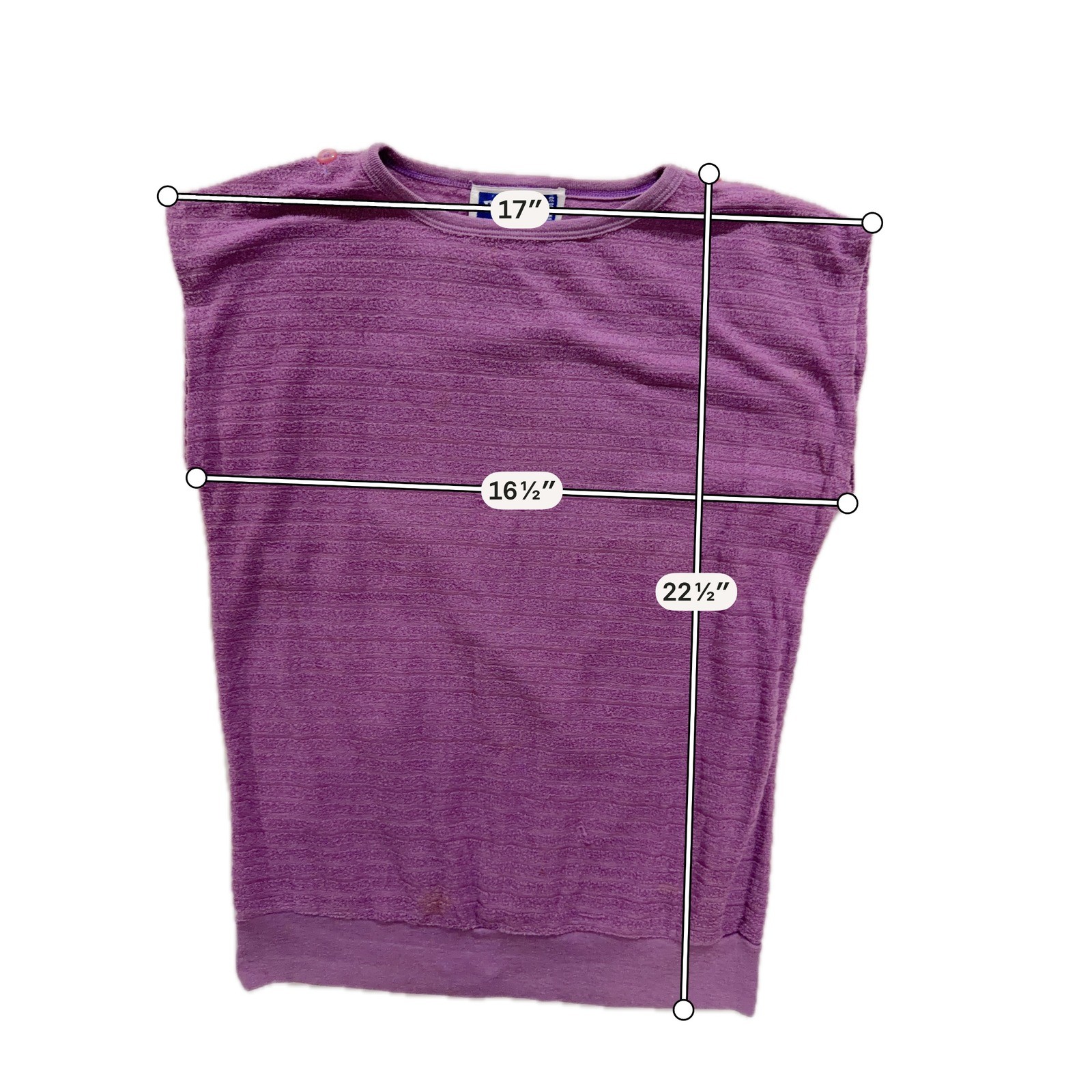 Vintage Between Stops Purple Textured Knit Top Dolman Batwing Small