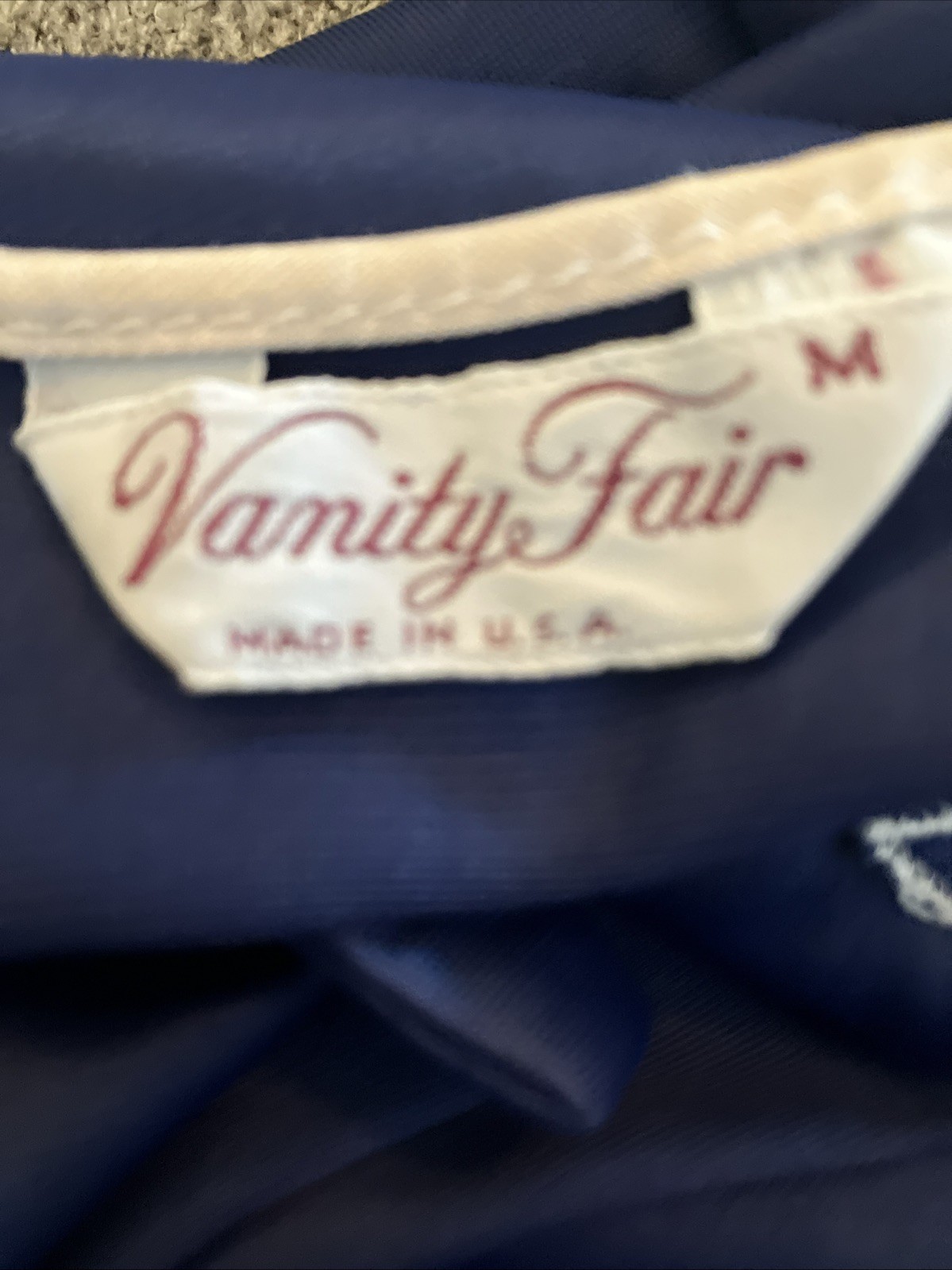 Vanity Fair Blue 2pc. Silky Nylon Pajama Set Short Sleeve Size Med USA Vintage