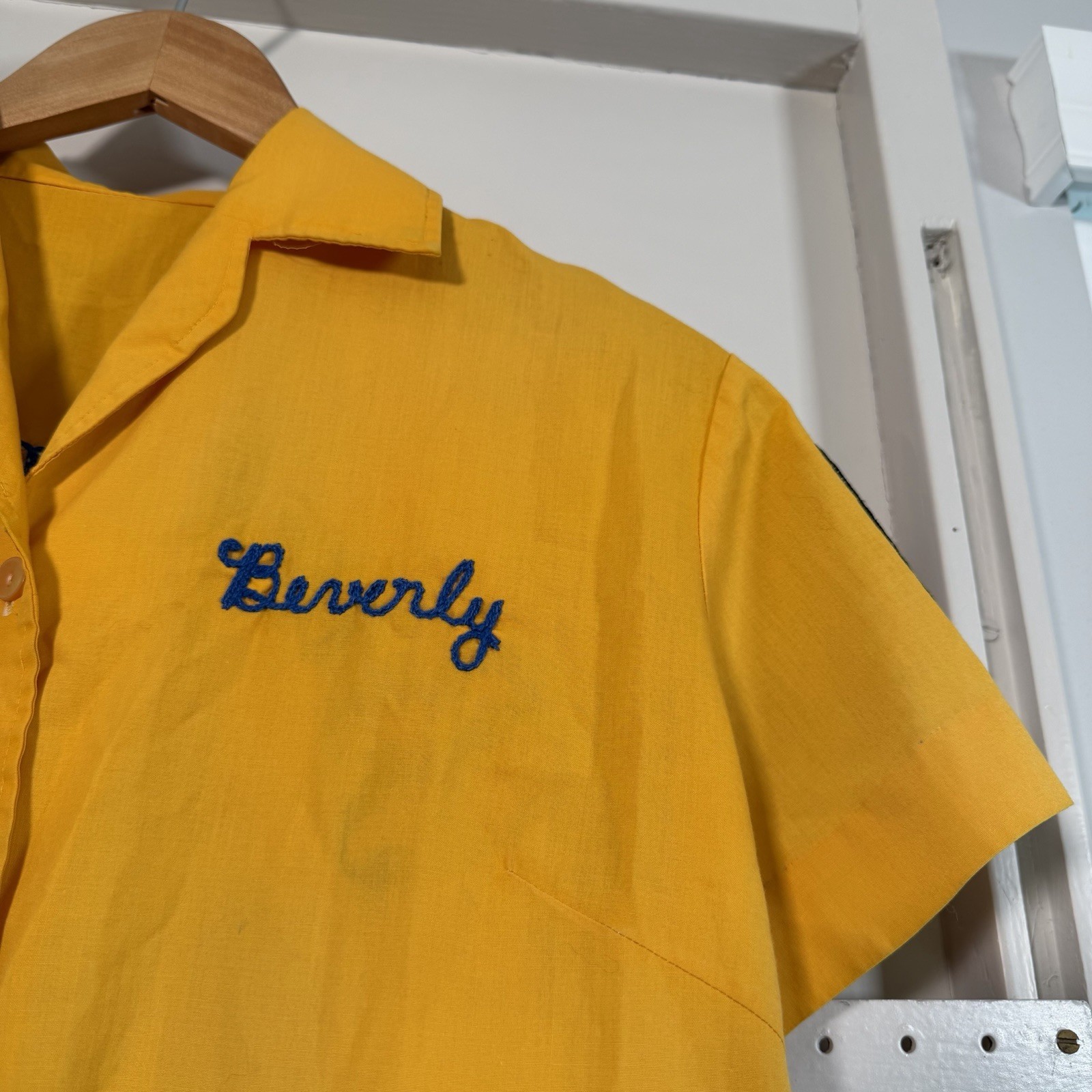 Vtg Brooklyn Sunoco Womens Bowling Shirt Sz Medium 60s 70s Chain Stitch 200 Club