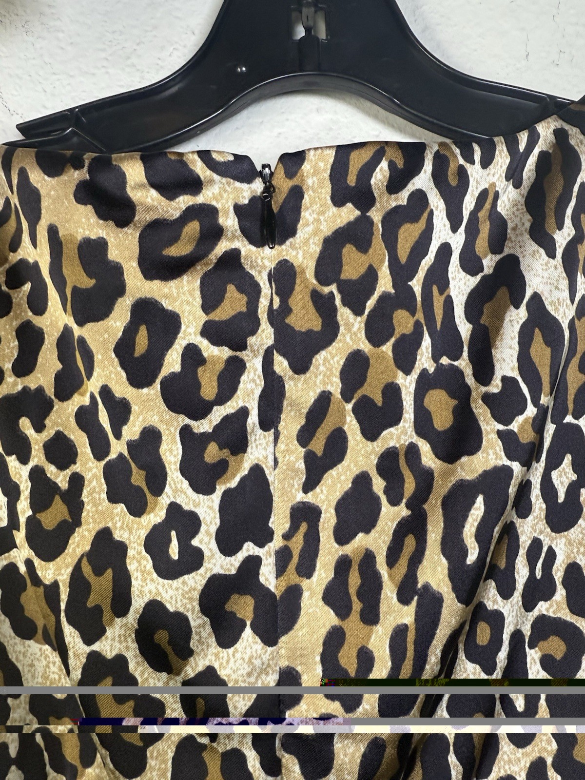 VTG Cache Leopard Animal Print Silky Ruched Body Con Evening Dress Womens 12