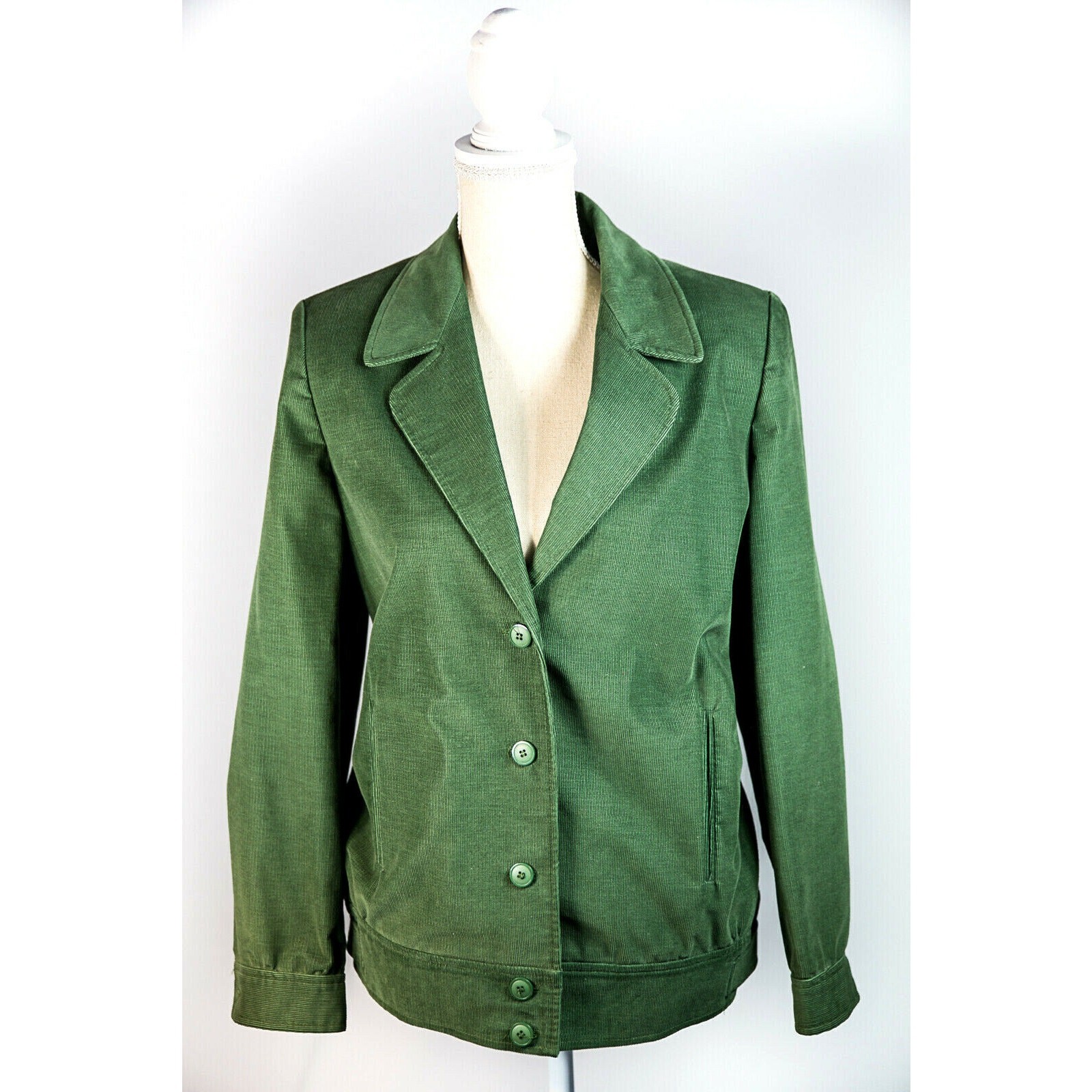 VTG 80s Suburbans Corduroy Midi Skirt Sz 6 Green Cottage Academia Preppy Granny