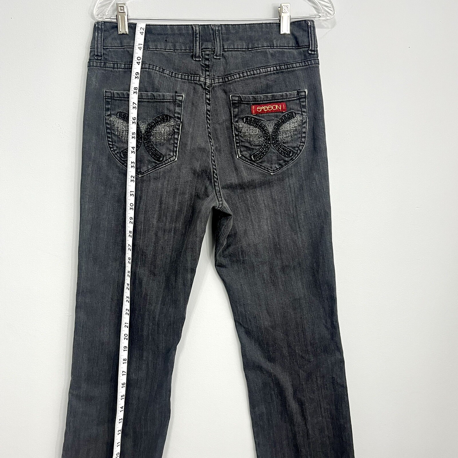 Sasson Jeans Sz 8 Black Bootcut Boogie 32” Inseam Y2K Ooh La La Women’s Vintage