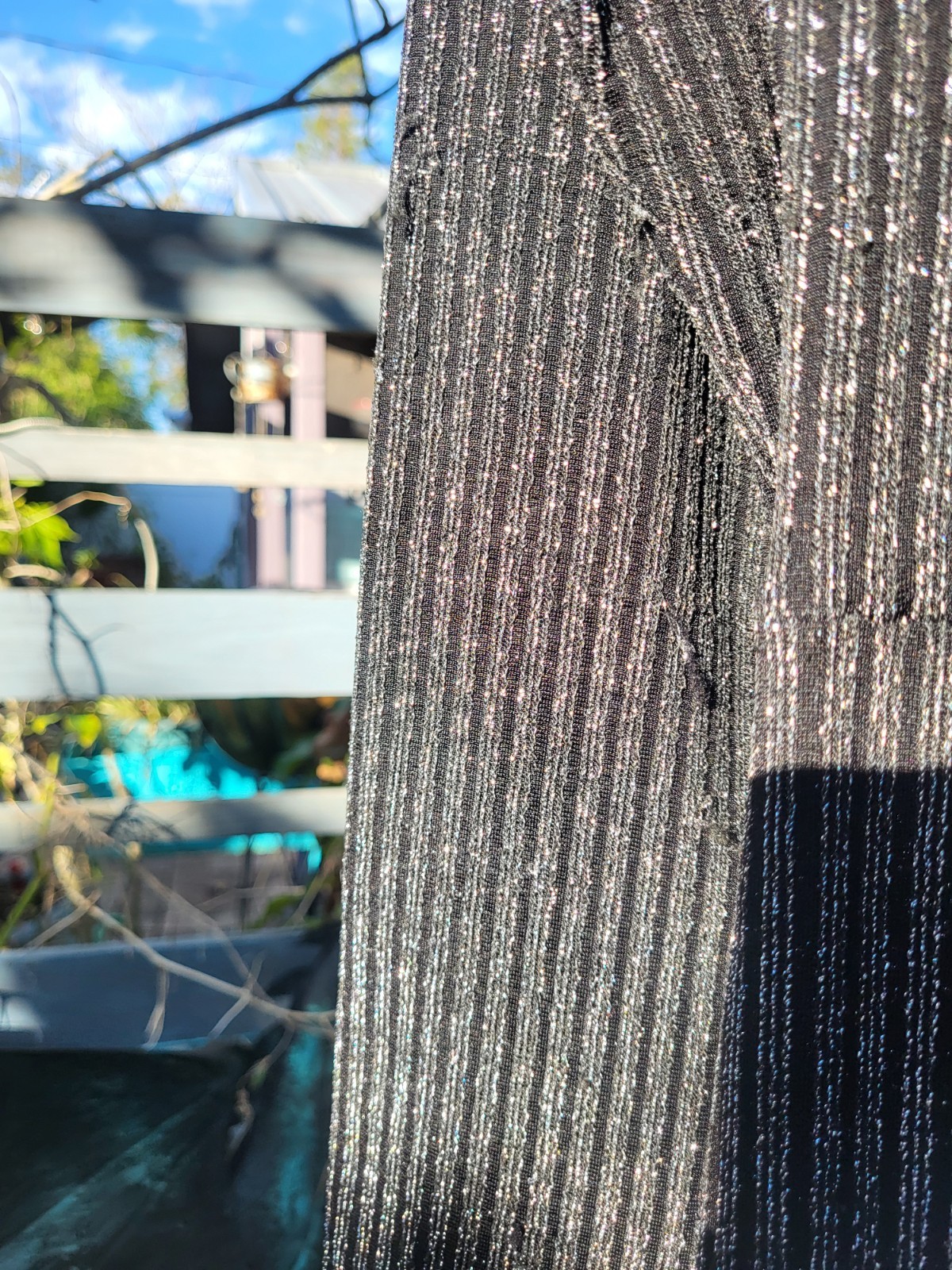 1980s Vintage JUMPSUIT Metallic Silver One pc black lurex stretch Disco New Year