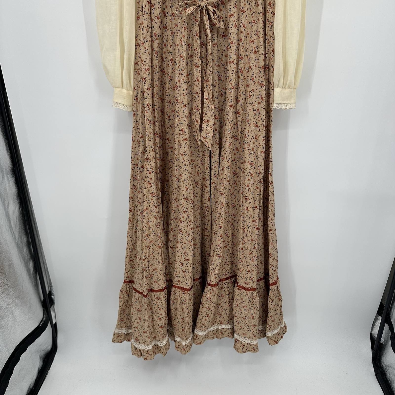 vintage 70s FLORAL MAXI DRESS cottagecore SMALL prairie storybook romantic