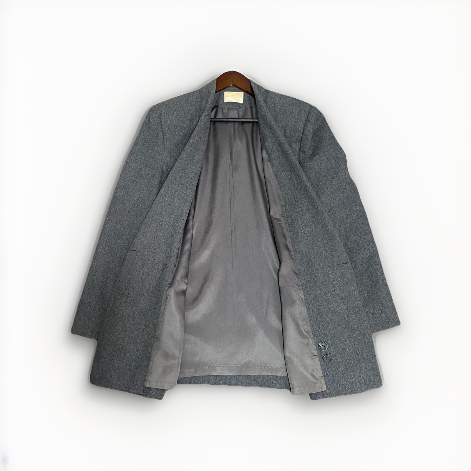Vintage Pendleton Womens Sz 10 Tall Double Breasted Wool Coat Gray USA Mint EUC