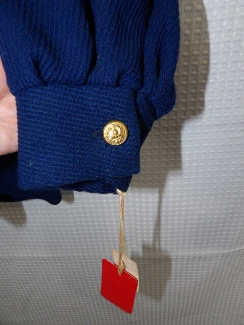 Vintage Crazy Horse Sweater NWT Size 9/10 Union Made Blue w/Red Tie Union Made