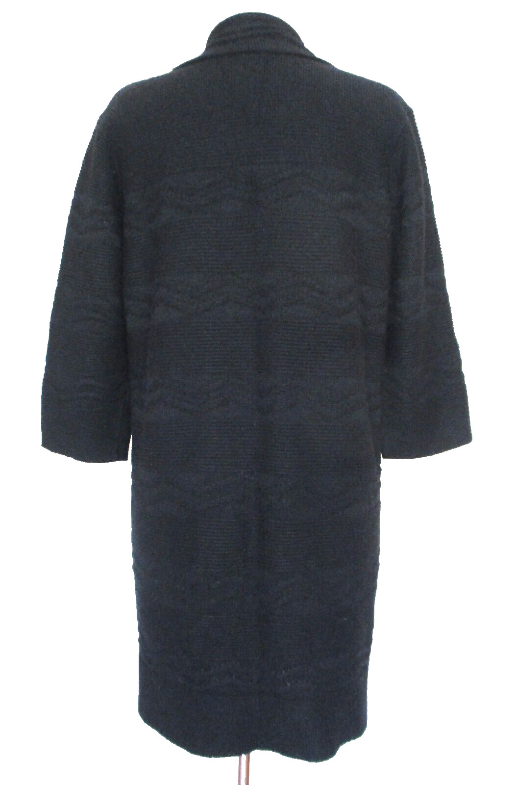 Vintage Milrank Cardigan Sweater Coat M Women Black Textured Knit Open Front