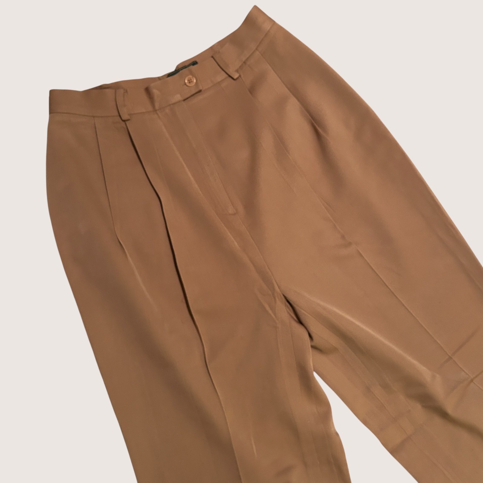 Embassy Row Camel Wool Dress Pants Women’s Vintage Tailored Slacks