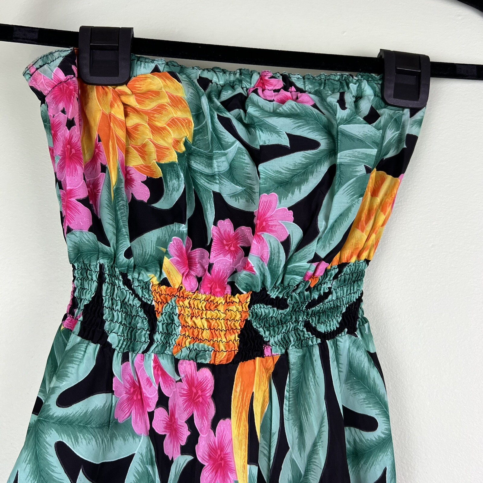 VTG 60s McInerny Hawaiian by Sidney Tie Strapless Knee Short Dress Sz XS/Small
