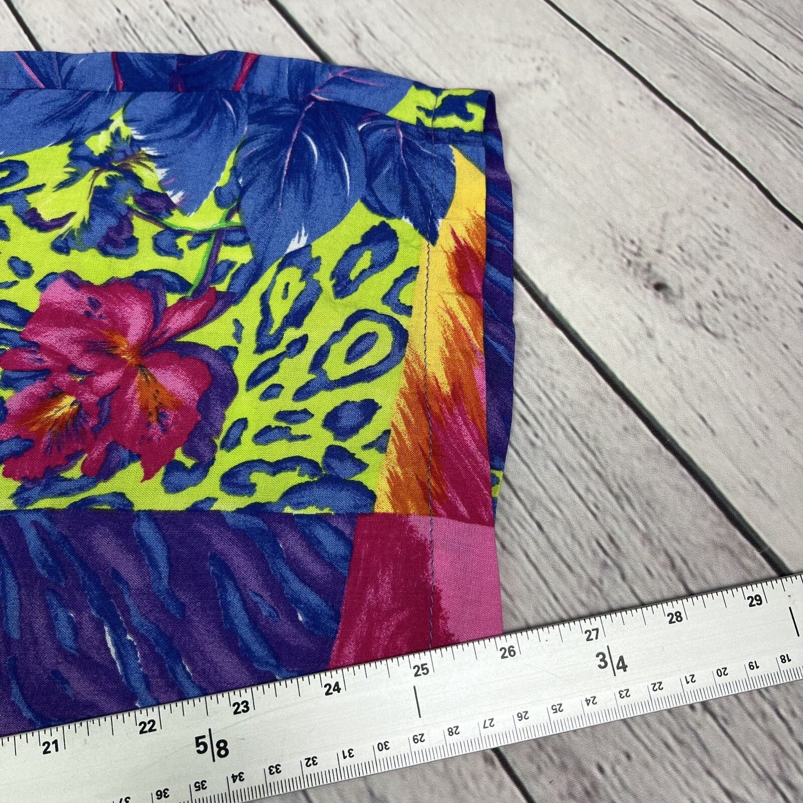 Vintage Sea Suns Neon Bright Floral Tropical Leopard Beach Pants & Top Set XL