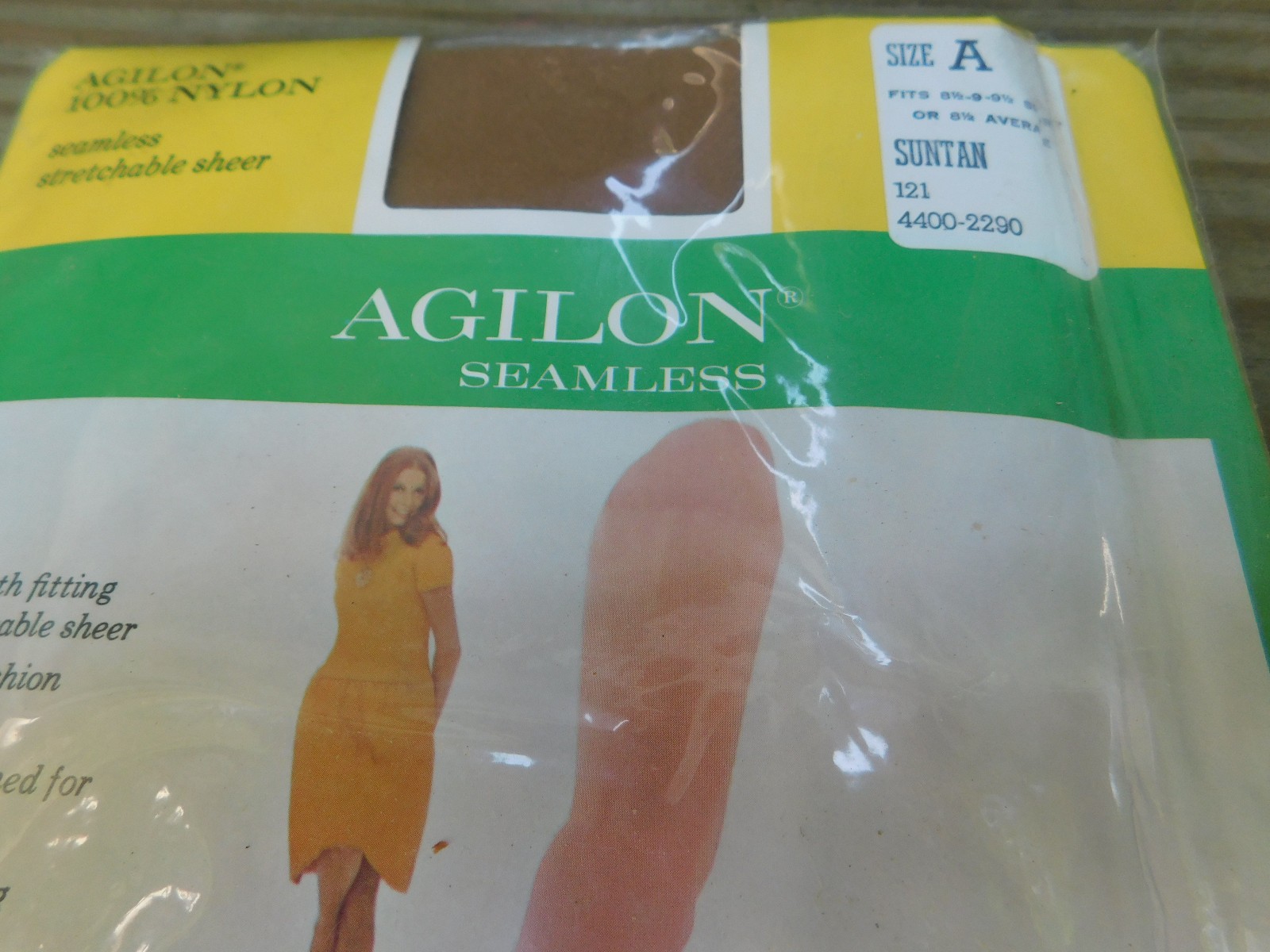 3 Pair 8.5-9-9.5 size Vintage Sheer Agilon Gaymode Stockings Suntan Nylons *NEW