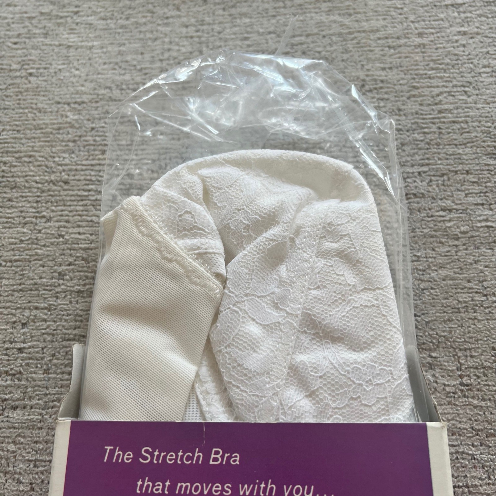 Vintage Playtex Living Stretch Bra 179 White Lace Cotton Straps 38C NIB
