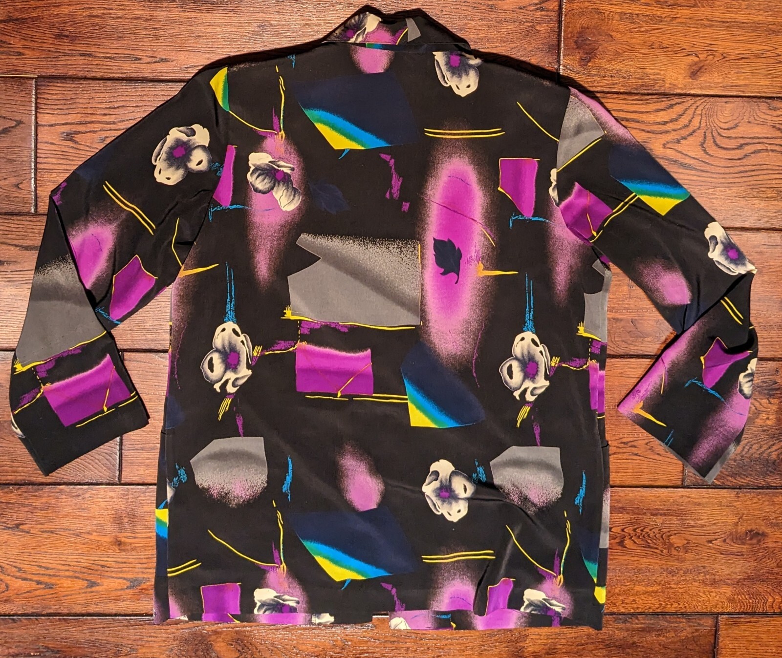 Vintage 1990s 90s Blazer Brownstone Studios New York Floral Shoulder Pads Size L