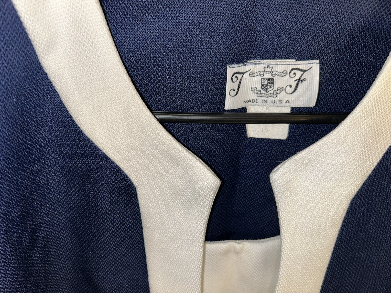 VTG 80’s Navy/White 9-5 POWER SUIT Secretary Big Business Skirt & Top USA Large