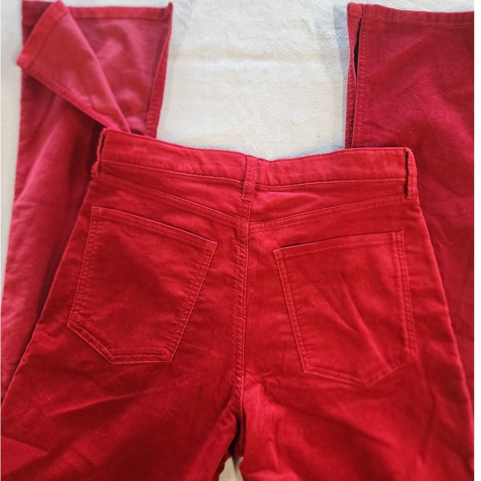 BR Red Velvet Split Inner Hem Pants Y2K Holiday boho indiesleaze festival party