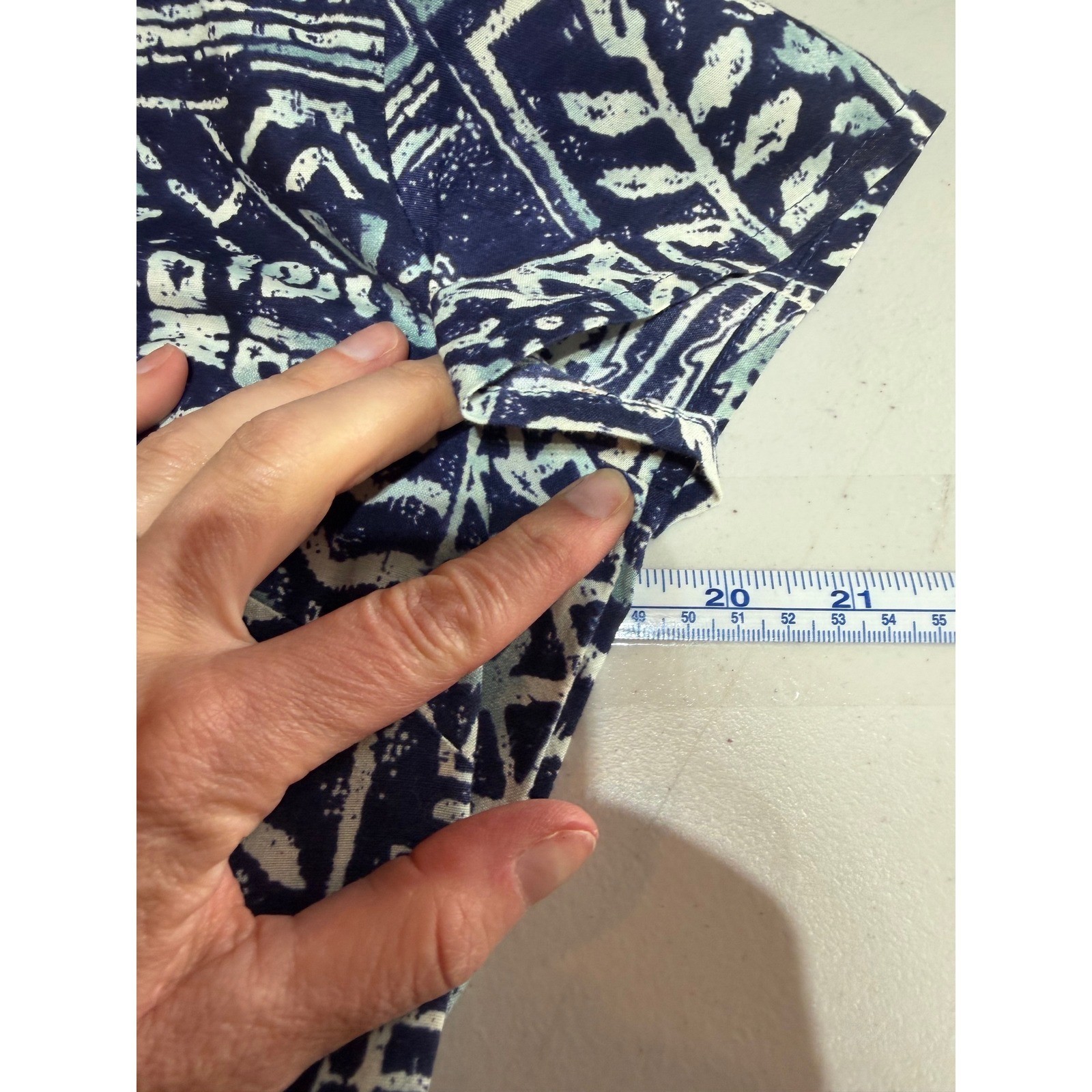 Hilo Hattie Hawaiian Original Dress Womens 10 Blue Excellent Vintage 90s Batik