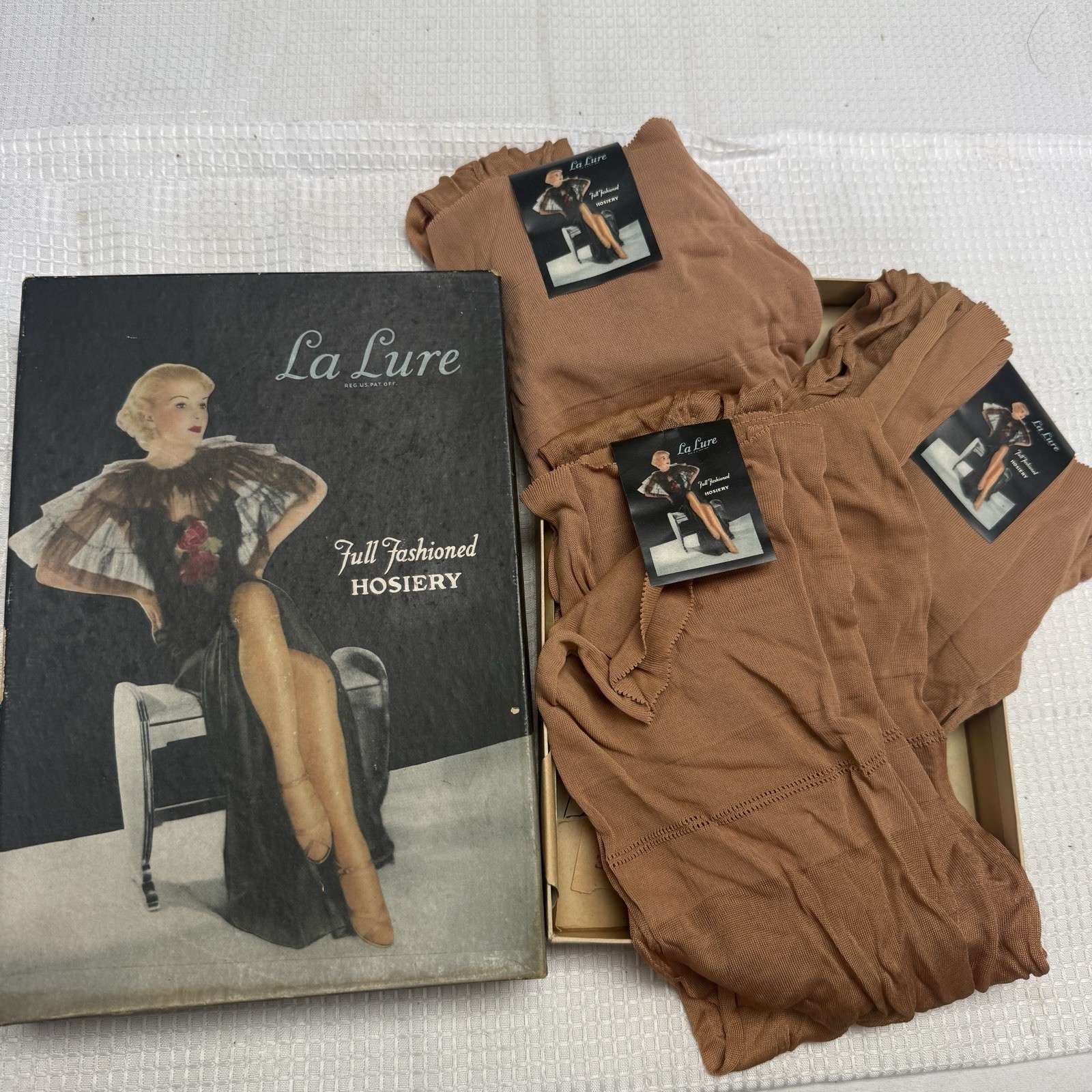 3 Pairs Vtg 50s Glorious 10.5 Rayon Hosiery Stockings Seams New Full Fashioned