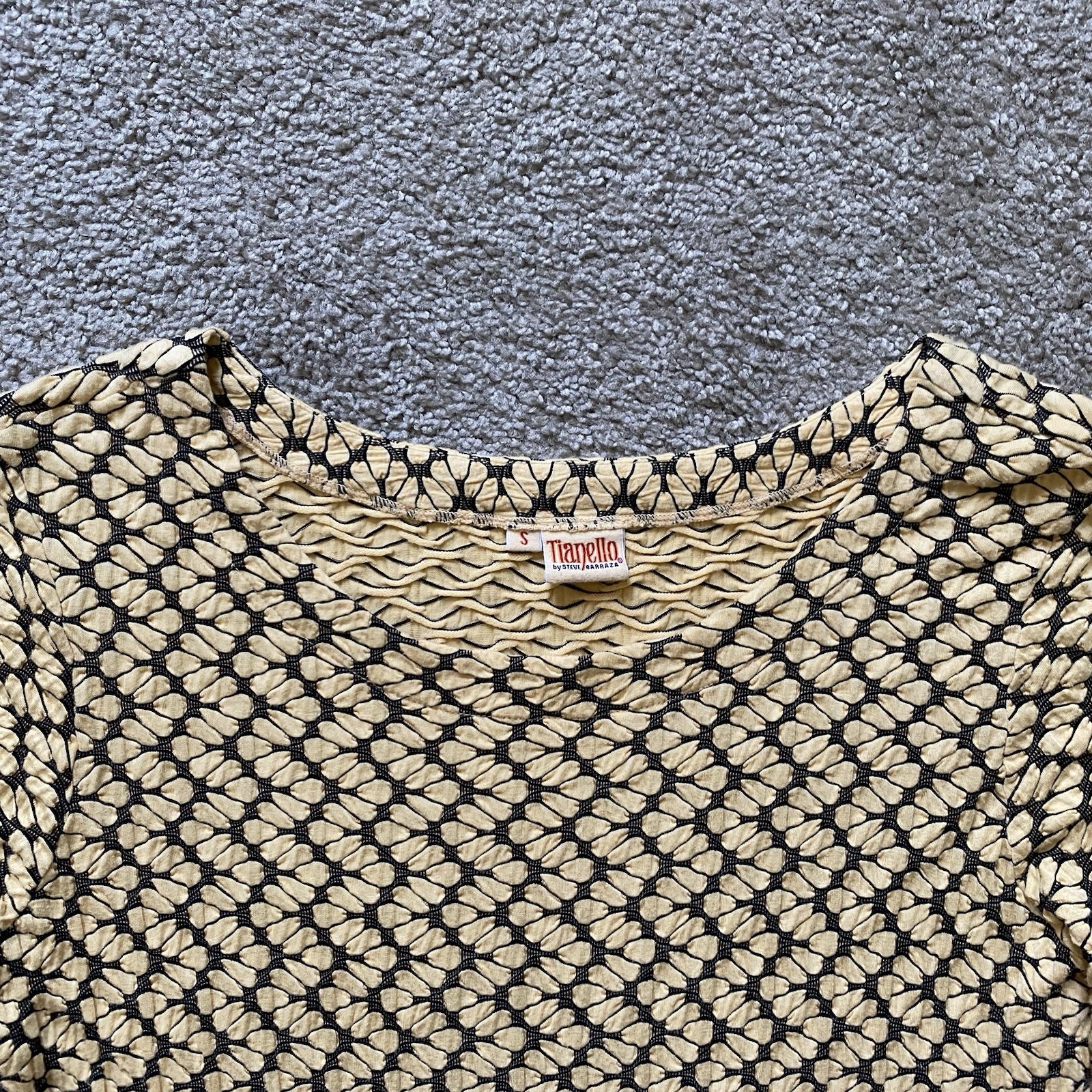 VTG ~ 1990s ~ Tianello ~ Stretch Knit Lou Ann Tunic/Dress ~ Smocking ~ Size S
