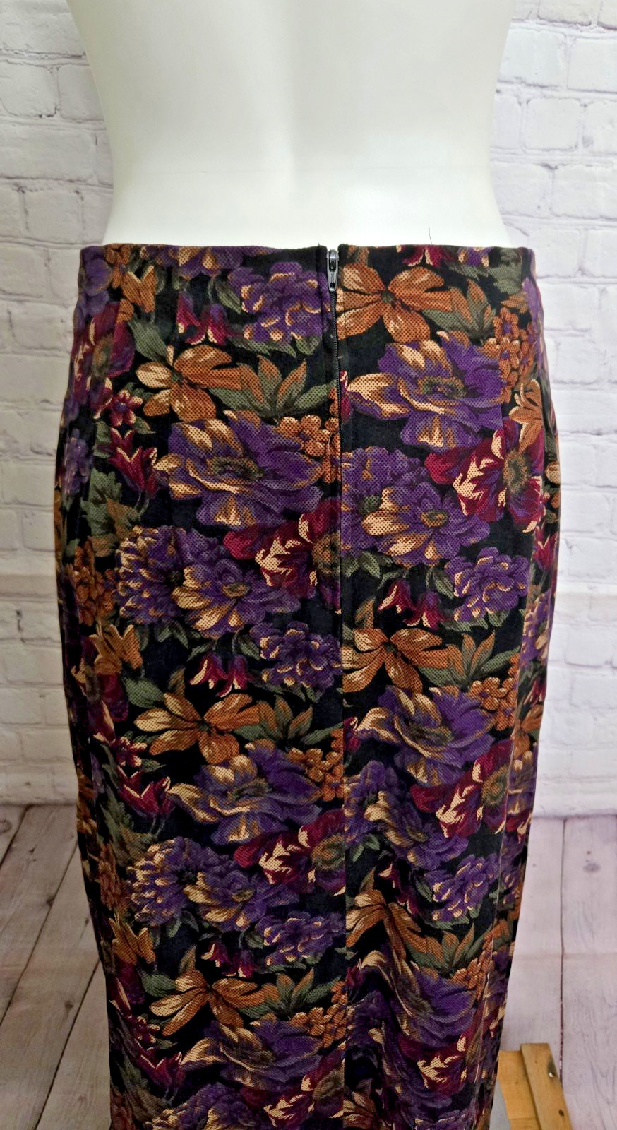 Briggs New York Vintage Maxi Skirt Suit Dark Floral Med Jacket 10 Skirt Career
