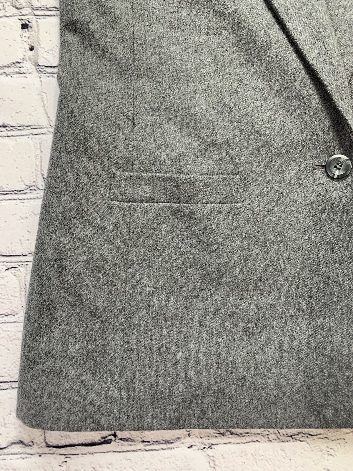 VTG Sasson Women’s Size 8/9 Wool Blend Gray Blazer One Button & Single Breasted