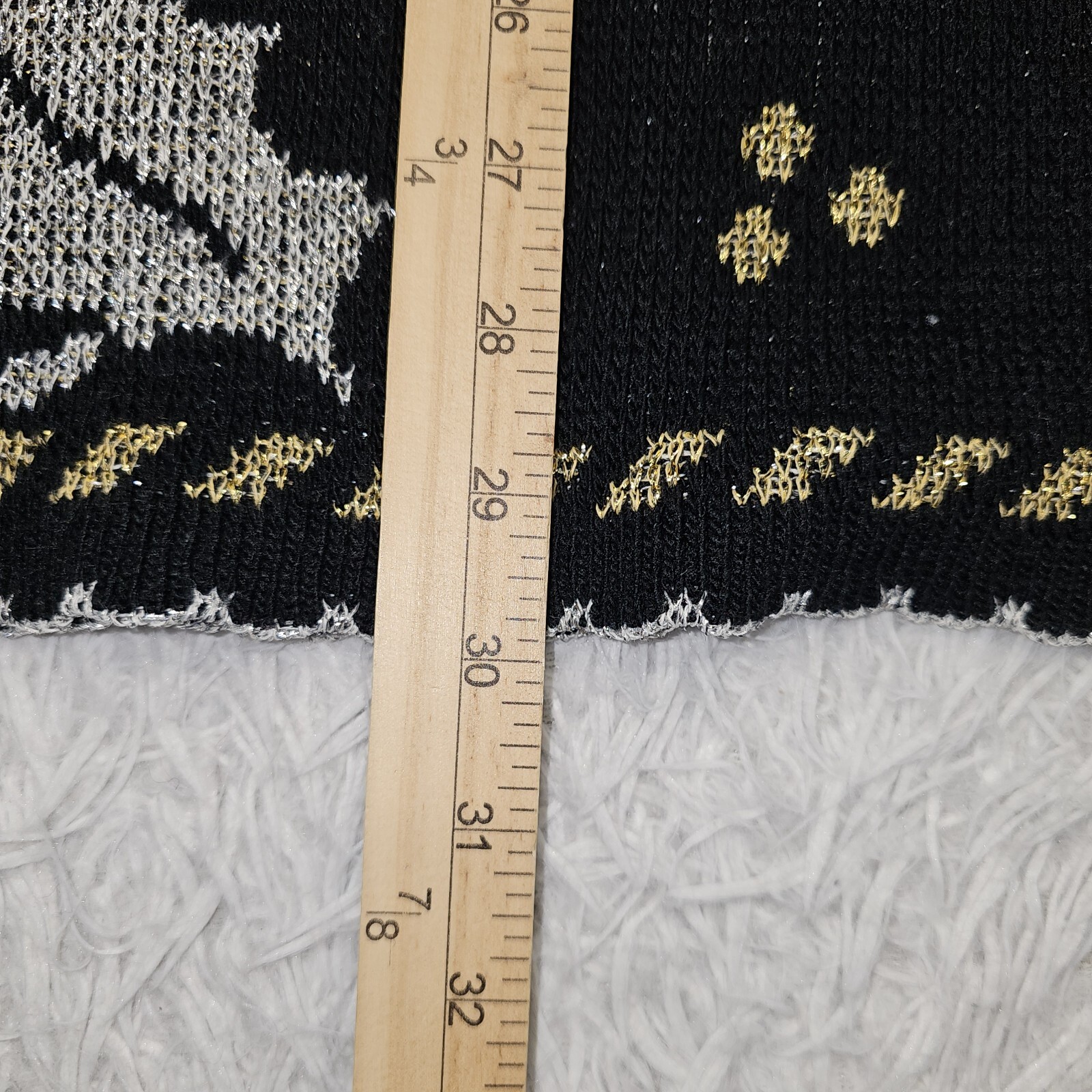 Vintage Holiday Time Women’s Size 22W Black Metallic Ornament Christmas Sweater